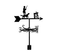 LYDSB Veleta para Cazador y Perro con Soporte en Techo, indicador de dirección del Viento para Granja, Cazador, Caza, jardín, Decoraciones de Metal, Cazador y Perro