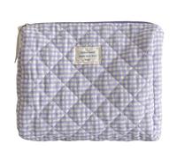 LYEAA 3 Bolsas Acolchadas de algodón con Cremallera para cosméticos, Organizador de Maquillaje a Cuadros, Bolsa de Almacenamiento, Estuche Organizador de cosméticos de Gran Capacidad para mu