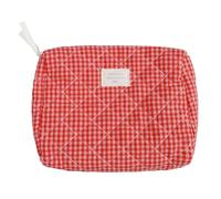 LYEAA 3 Piezas Bolsa de Aseo Acolchada de Algodón Organizador de Maquillaje a Cuadros Bolsa de Almacenamiento Estuche Organizador de Cosméticos de Gran Capacidad para Mujeres y Niñas