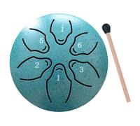 LYEAA 3 pulgadas 6 notas tambor de lengua de acero instrumento de tambor de lluvia instrumentos musicales de percusión para yoga meditación regalo único