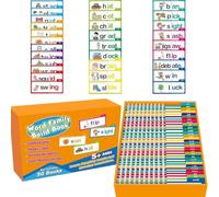 LYEAA 30 Libros Interactivos de Lectura y Rimas, Libros de Familias de Palabras, Tarjetas de Sonidos de Letras, Tarjetas de Palabras de Vocabulario ABC, Juegos Educativos de Lectura