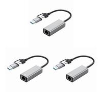 LYEAA Adaptador USB C a Ethernet RJ45 2,5G con Cable USB 3,0 Gigabit LAN para Windows 7/8/10 Tarjeta de Red con Cable 2,5G