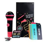 LYEAA agarra el Juego de Karaoke de la Familia micrófonos con 125 Cartas de Letras Divertidas Fun Family Singing Party Reusable Karaoke Juego para Amigos Goling Party