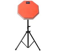 LYEAA Almohadilla de práctica de madera de goma de 8 pulgadas con soporte ajustable, almohadilla silenciosa para principiantes, absorbe los golpes