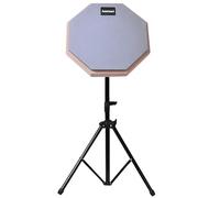 LYEAA Almohadilla de práctica de tambor de madera de goma de 8 pulgadas con soporte ajustable - Almohadilla de tambor silenciosa para principiantes, absorbente de golpes