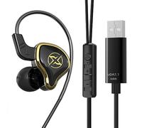 LYEAA Auriculares con Control Remoto con Cable Cancelación de Ruido Auriculares para Juegos Profesionales Diafragma PET Cable USB de 2,5 m para PC Computadora PS4 PS5 (Negro)