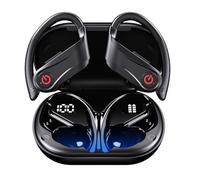 LYEAA Auriculares inalámbricos con ganchos para los oídos, micrófono integrado, auriculares BT 5.3 impermeables para deportes