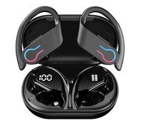 LYEAA Auriculares inalámbricos con ganchos para los oídos, micrófono integrado, auriculares BT 5.3 impermeables para deportes