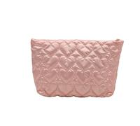 LYEAA Bolsa de cosméticos Acolchada para Mujeres y niñas, Bolsa de Aseo de Viaje con Forma de corazón, Bolsa de Almacenamiento, Organizador, Estuche de Belleza, Bolso de Maquillaje, Bolsa de