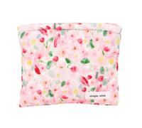 LYEAA Bolsa de cosméticos Floral de algodón Acolchado Organizador de Maquillaje Bolsa de Almacenamiento Lindo Estuche Organizador de cosméticos con Cremallera para Mujeres y niñas