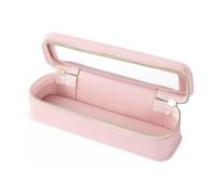 LYEAA Bolsa de maquillaje de poliuretano para mujer, estuche de brochas de maquillaje con doble cremallera, bolsa de almacenamiento de maquillaje, bolsa de cosméticos portátil, bolsa de aseo de viaje,