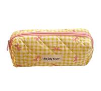 LYEAA Bolsa de Maquillaje de Viaje con diseño de Lazo, con Cremallera, Organizador de Maquillaje, Bolsa de Almacenamiento, Estuche Organizador de cosméticos Acolchado de algodón para Mujer