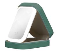 LYEAA Bolsa de Maquillaje de Viaje portátil de Moda Estuche de cosméticos con luz LED de Cuero de PU con Espejo Estuche de Viaje de Maquillaje de Gran Capacidad con Espejo de luz LED Brillo