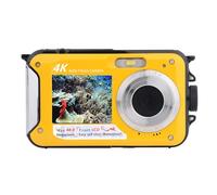 LYEAA Cámara Impermeable de 48MP 1080P 4K/30FPS Cámara Digital IPS Pantalla Dual Detección de Rostro antivibración Enfoque automático para Nadar Juego Entre Padres e Hijos (Amarillo)