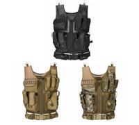 LYEAA Chaleco de Nylon Chalecos Armadura Corporal de Combate Ajustable Chaleco de Caza multibolsillos Caza Juego CS al Aire Libre Chaqueta de Entrenamiento Airsoft