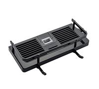 LYEAA Estante multifuncional para barra de ducha, sin perforación, Stora Rk, letrero hueco, ganchos ajustables, estante Stora de baño (agujero cuadrado negro)