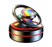 LYEAA Fragancia para Coche Aire Giratorio Solar Aromaterapia Aleación Auto Rotación Ambientador Doble Anillo Interior