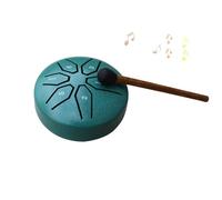 LYEAA Instrumentos de percusión de 3 pulgadas y 6 notas con mazo Instrumentos curativos de sonido Instrumento de tambor de lluvia para entretenimiento Meditación Yoga Regalos Zen