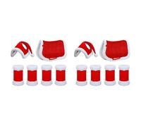 LYEAA Juego de disfraz de caballo de Navidad con sombrero de Papá Noel, almohadilla de sillín de 6 piezas para diversión festiva, leggings de caballo para mascotas