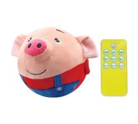 LYEAA Juguete de Peluche para Mascotas de Cerdo de Dibujos Animados Recargable por USB - Juguete Interactivo de Pelota para Perros en Movimiento - Juguete Divertido Que Habla para Perros y G