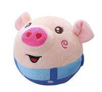LYEAA Juguete de Peluche para Mascotas de Cerdo de Dibujos Animados Recargable por USB - Juguete Interactivo de Pelota para Perros en Movimiento - Juguete Divertido Que Habla para Perros y G