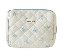 LYEAA Linda Bolsa cosmética de con MAPE de Maquillaje de Maquillaje Bolsa de Almacenamiento de algodón Organizador cosmético Acolchado Estuche para Mujeres niñas (Azul M)