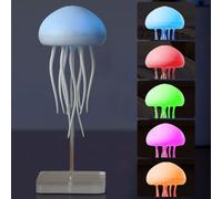 LYEAA Mesita de Noche Dormitorio Compañero Luz Control de Voz Tipo-C Carga Medusa Forma Bebé Luz Nocturna RGB Degradado Flexible Tentáculos para Niños Dormitorio Decoración del Hogar