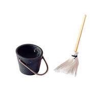 LYEAA Mini Cubo de fregona, Accesorios de decoración de simulación, Kits de Manualidades en Miniatura Seguros, Reutilizables, no tóxicos para casa de muñecas Modelo 1/12