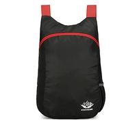 LYEAA Mochila de viaje plegable, ligera, impermeable, correas de hombro más anchas, tela de nailon, diseño de bolsillo deslizante para viajes, camping al aire libre, Black,