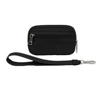 LYEAA Monedero de Nylon con Cremallera para Hombres Mujeres Mini Monedero de Cambio Bolso de Color sólido Bolsillo para Monedas con múltiples Bolsillos para Tarjeta de crédito ID Lápiz Labia