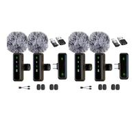 LYEAA Paquete de 2 micrófonos Lavalier inalámbricos para grabación de video Android iOS, mini clip, Plug Play, reducción de ruido