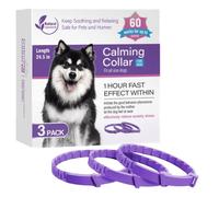 LYEAA Paquete de 3/4 Collar calmante para Mascotas, Alivio del estrés y la ansiedad, Collar de feromonas, Ajustable, Natural, calmante, Relajante, Collares calmantes para Perros/Gatos