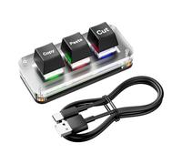 LYEAA RGB Mini Cut Copy Paste Keyboard Hotswap Ctrl de 3 Teclas X C V Acceso Directo Teclado con una Mano Teclado para Juegos USB Tipo C Teclado programable para Trabajo Contable o Juegos de