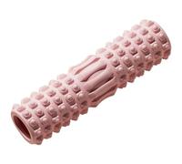 LYEAA Rodillo muscular ergonómico de espuma de densidad media manual multifuncional para recuperación muscular en piernas y brazos (30 cm, rosa)