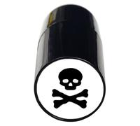LYEAA Sello de símbolo de bola, sello de tinta de secado rápido, duradero, impermeable, para amantes, niños y adultos (cabeza de calavera negra)