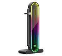 LYEAA Soporte GPU Ajustable con ARGB, Soporte para Tarjeta de Video de aleación de Aluminio, Pantalla LED con Base magnética, Estuches para computadora de Escritorio con Soporte de 5 V y 3 P