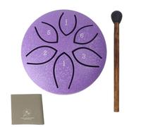 LYEAA Tambor de lengua de acero con mazo para curación de sonido y meditación de 7,6 cm y 6 notas