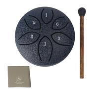 LYEAA Tambor de lengua de acero con mazo para curación de sonido y meditación de 7,6 cm y 6 notas