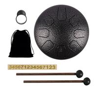 LYEAA Tambor de lengua de acero de 6 pulgadas, instrumento de percusión de 8 notas para entretenimiento de curación de sonido