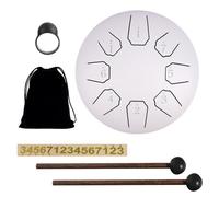 LYEAA Tambor de lengua de acero de 6 pulgadas, instrumento de percusión de 8 notas para entretenimiento de curación de sonido