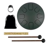 LYEAA Tambor de lengua de acero de 6 pulgadas, instrumento de percusión de 8 notas para entretenimiento de curación de sonido