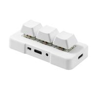 LYEAA Teclado mecánico para juegos de 3 teclas Macro Progamable USB+2.4G inalámbrico+BT Teclado mecánico manual de 3 modos con LED RGB con interruptor azul mecánico para juegos de oficina multimedia