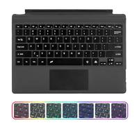 LYEAA Teclado Trackpad Compatible con Bluetooth 5.1 7 Colores Teclado táctil retroiluminado LED Trackpad Multitáctil Recargable magnético para Microsoft Surface Pro 3 4 5 6 7
