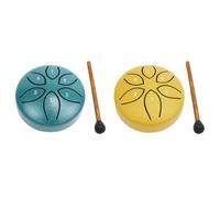 LYEAA Timbre de lluvia de 7,6 cm y 6 notas, instrumento de percusión, tambor con mazo de tambor para meditación, yoga, regalo zen