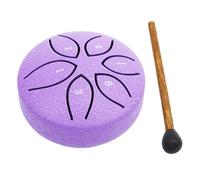 LYEAA Timbre de lluvia de 7,6 cm y 6 notas, instrumento de percusión, tambor con mazo de tambor para meditación, yoga, regalo zen