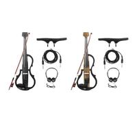 LYEAA Violín eléctrico 4/4, cuerpo de fibra de carbono de tamaño completo con auriculares y cable, violín eléctrico para principiantes