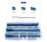 Lyeteung 100 Piezas 5mm Paso 2/3 / 4 Pines PCB Bloque de Terminal de Tornillo de Montaje, PCB Bloque de Terminales, con Destornillador, para Arduino DIY Project, Azul