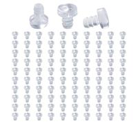 Lyeteung 100 Piezas 5mm Topes Transparente para Muebles con Tallo, Parachoques de Mesa de Cristal, para Cajones, Puertas, Mesas de Vidrio