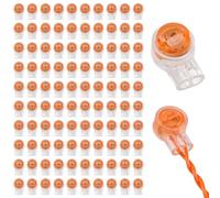 Lyeteung 100 Piezas K1 Conectores de Empalme, Conector de Cableado UY, Conectores de Cable Telefónico, Conectores Rreparación de Cables Telefónicos de 2 Cables, para Telefólos Cables, Naranja