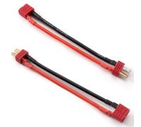 Lyeteung 2 Piezas Antideslizantes T-Plug Conectores, Conector de Enchufe T Hembra a Macho Deans con 100mm 14 AWG Cable de Silicona, para Batería RC Lipo